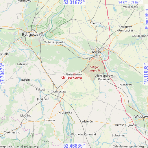 Gniewkowo on map