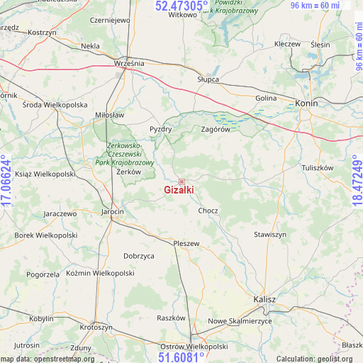 Gizałki on map