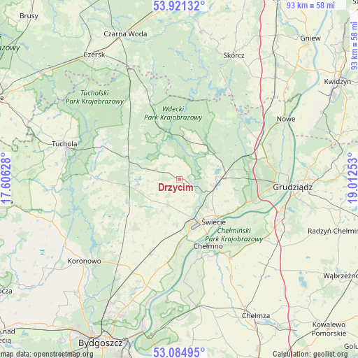 Drzycim on map