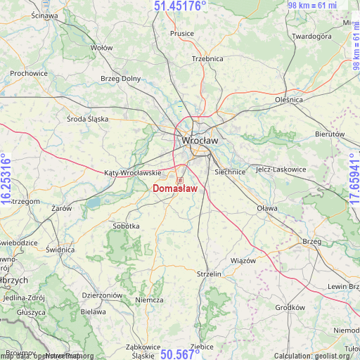 Domasław on map