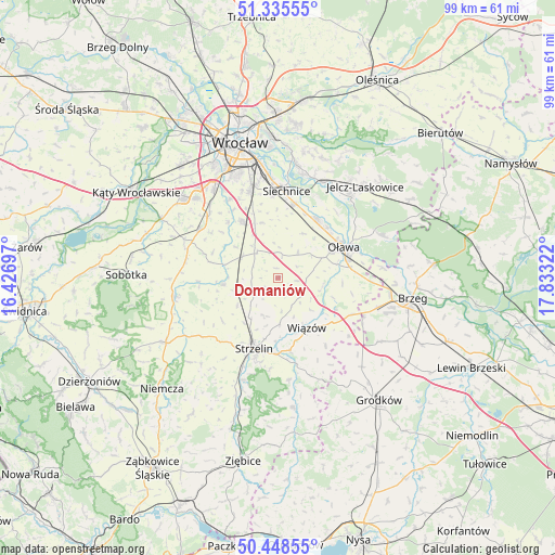 Domaniów on map