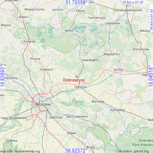 Dobroszyce on map