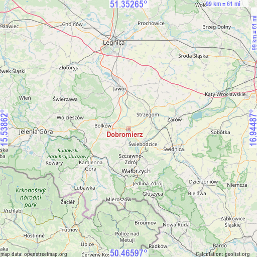 Dobromierz on map