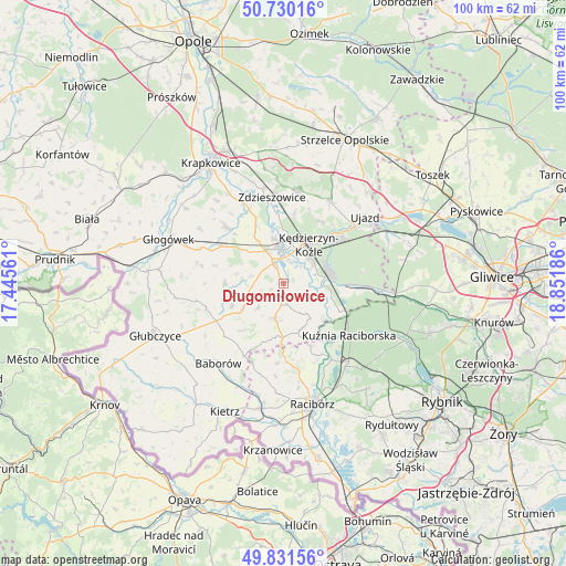 Długomiłowice on map