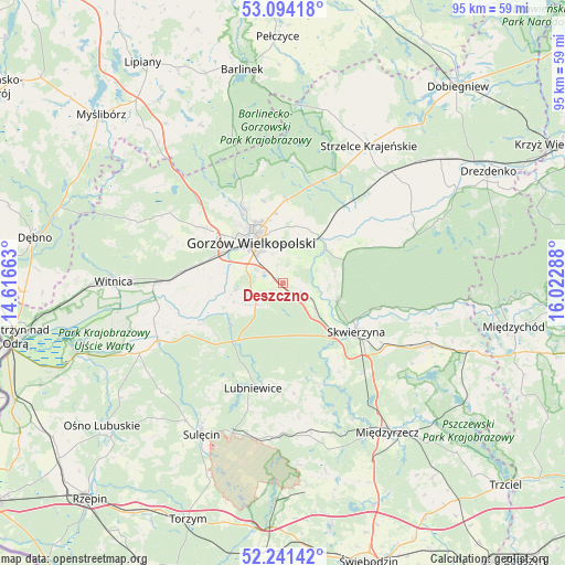 Deszczno on map