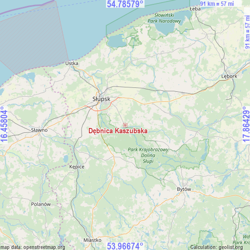 Dębnica Kaszubska on map