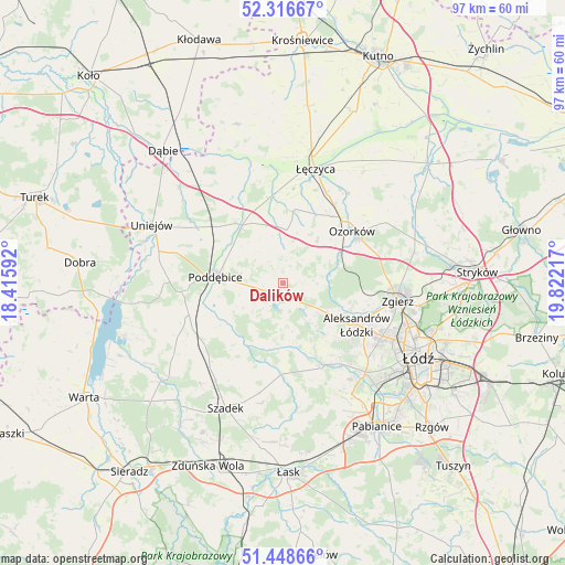 Dalików on map