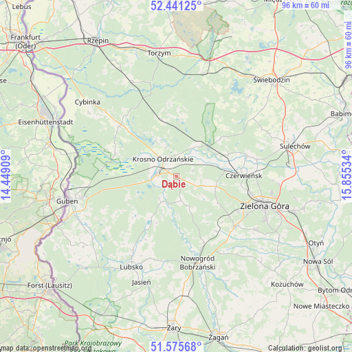 Dąbie on map