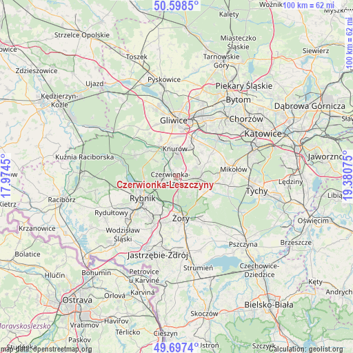 Czerwionka-Leszczyny on map