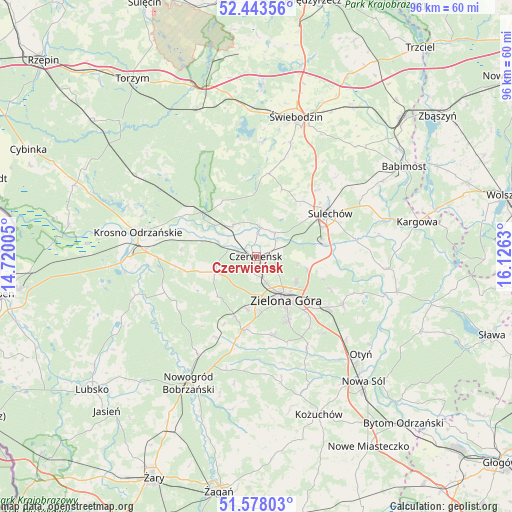 Czerwieńsk on map