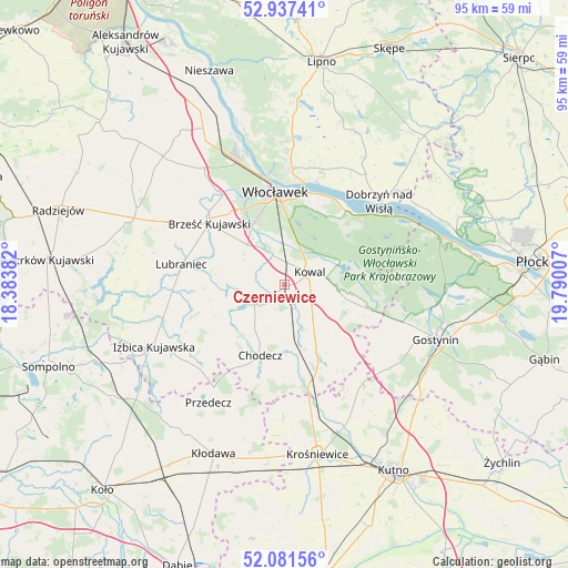 Czerniewice on map