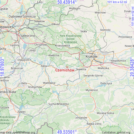 Czernichów on map