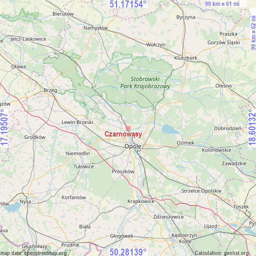 Czarnowąsy on map