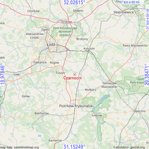 Czarnocin on map