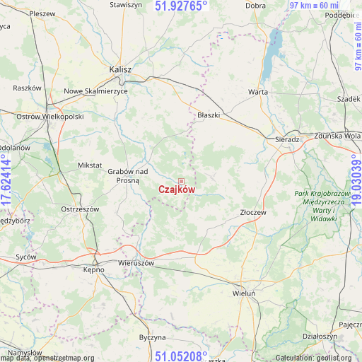 Czajków on map