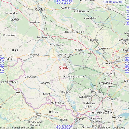 Cisek on map