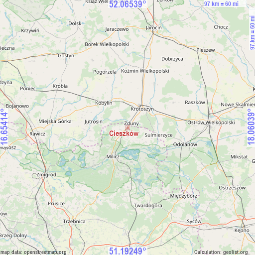 Cieszków on map