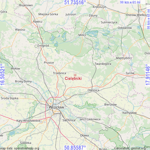 Cielętniki on map