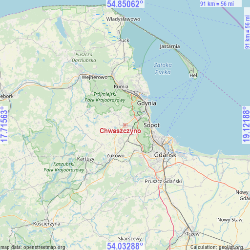 Chwaszczyno on map