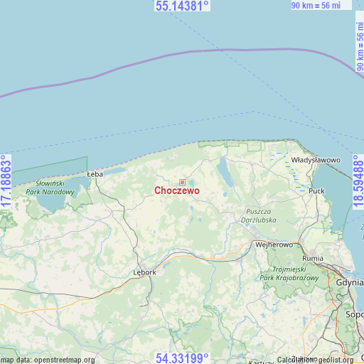 Choczewo on map