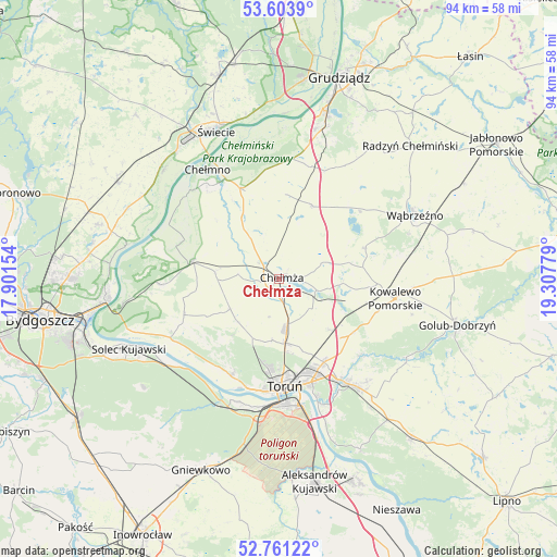 Chełmża on map