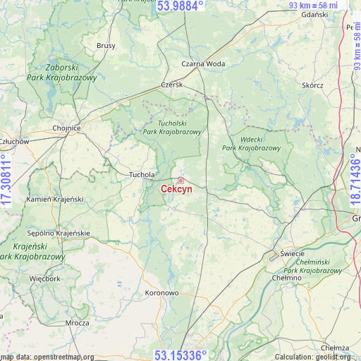 Cekcyn on map