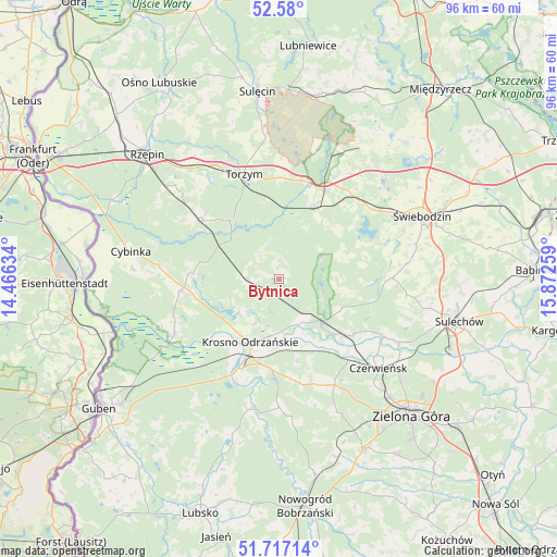 Bytnica on map