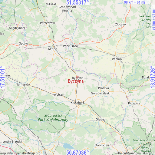 Byczyna on map