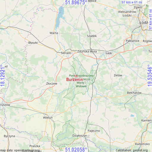 Burzenin on map