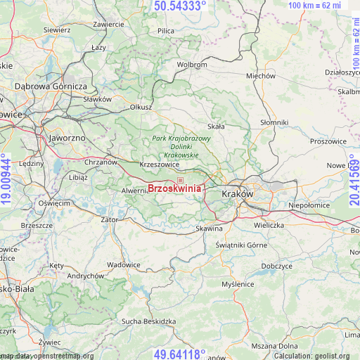 Brzoskwinia on map