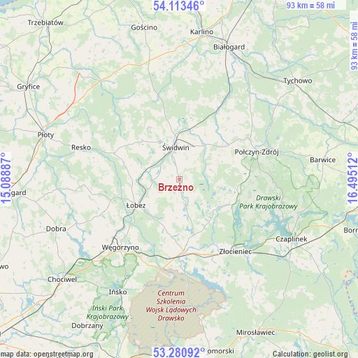 Brzeżno on map