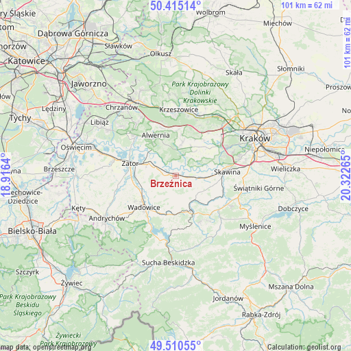 Brzeźnica on map