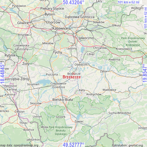 Brzeszcze on map