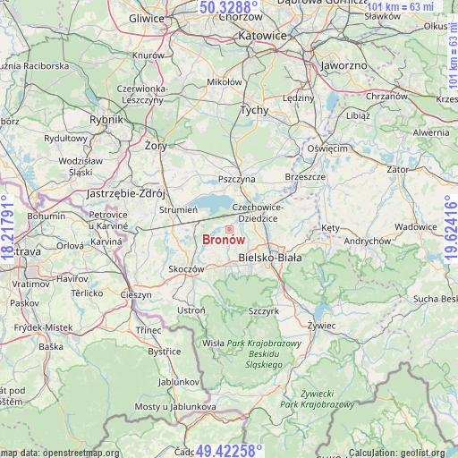 Bronów on map