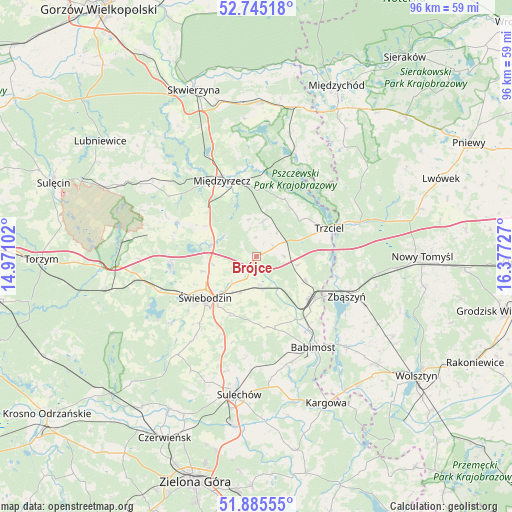 Brójce on map