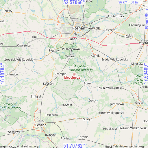 Brodnica on map