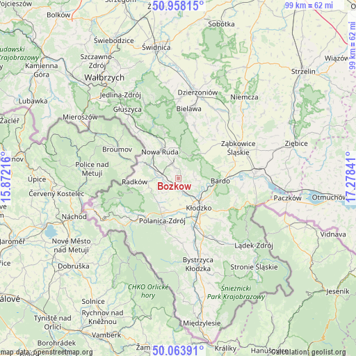 Bozkow on map