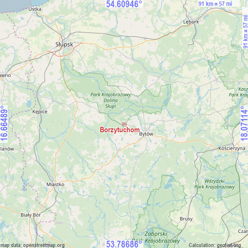 Borzytuchom on map