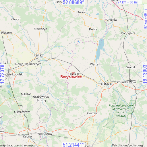 Borysławice on map