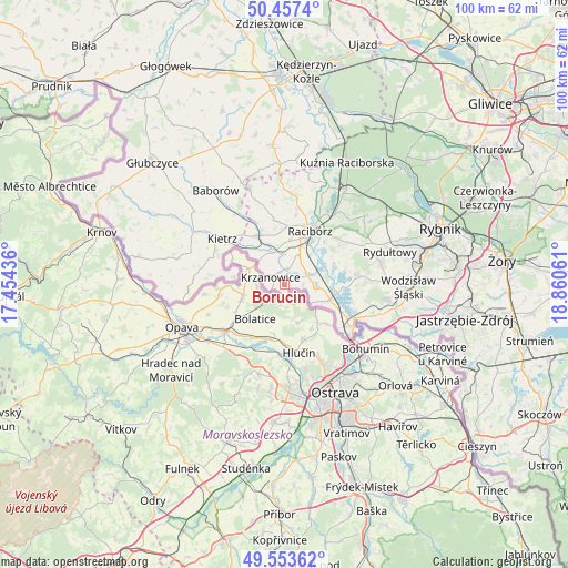 Borucin on map