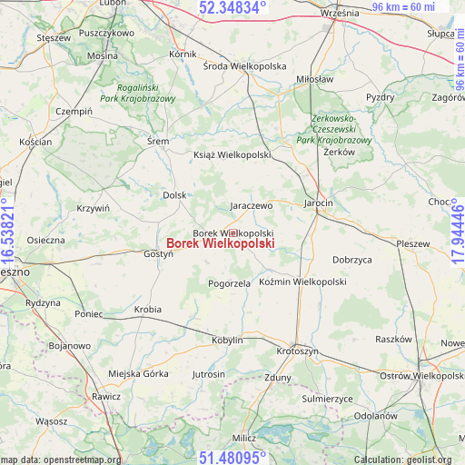 Borek Wielkopolski on map