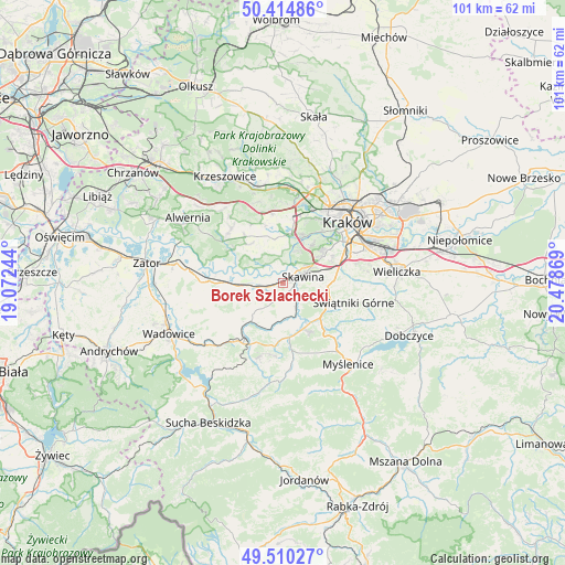 Borek Szlachecki on map