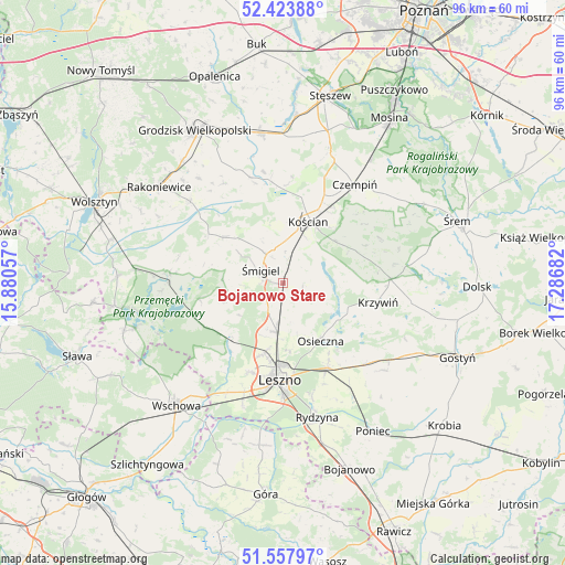 Bojanowo Stare on map