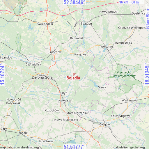 Bojadła on map