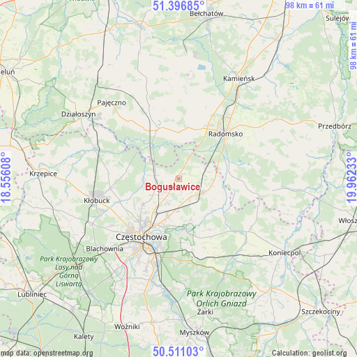 Bogusławice on map