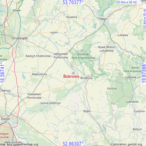 Bobrowo on map