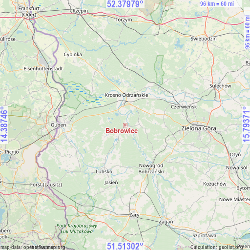 Bobrowice on map