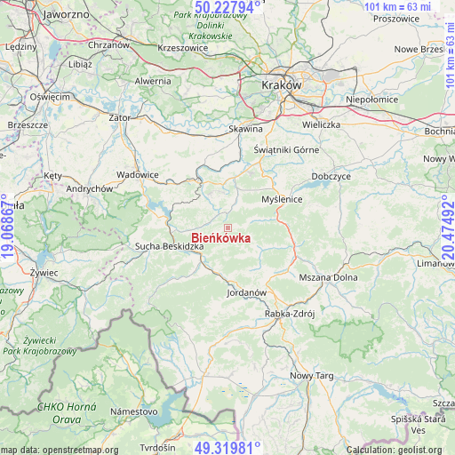 Bieńkówka on map