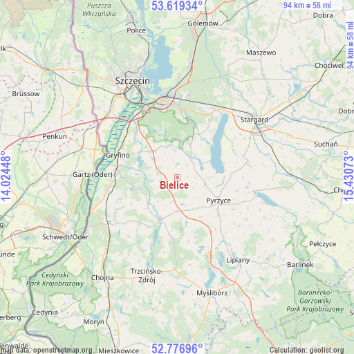 Bielice on map