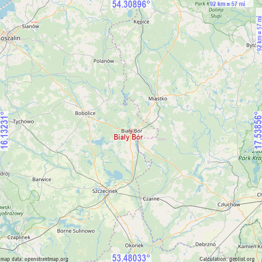 Biały Bór on map